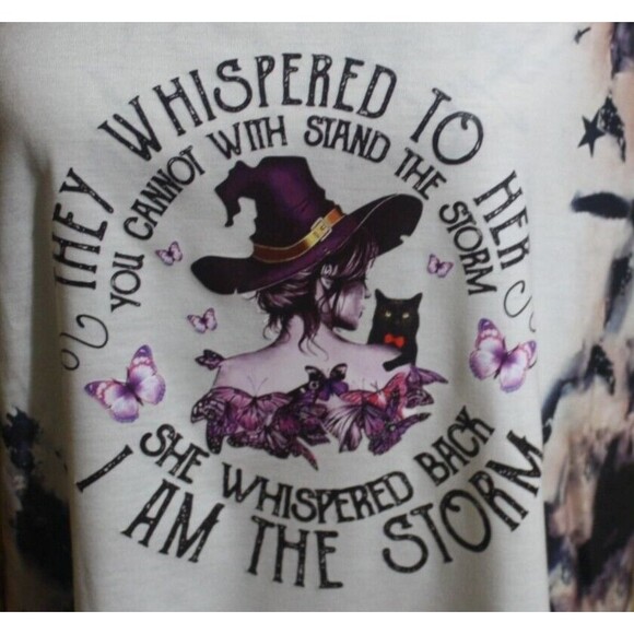 "I Am The Storm" Womens SS Tie Dye T-Shirt Sz XL Colorful Comical NWT - Picture 2 of 8